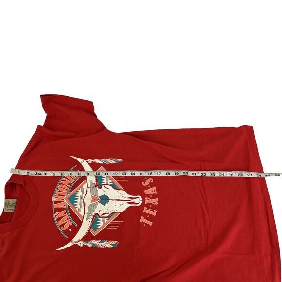 Vintage Mens Delta San Antonio, Texas Single Stitch T-Shirt Sz L Red Made In USA - Picture 7 of 8